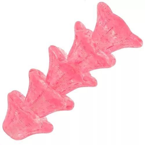 Perles fleurs cloches en verre 4x7 mm - Crystal Rose Fuchsia x20