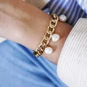 Chaîne en aluminium maille gourmette 9x13 mm rhodié x1m