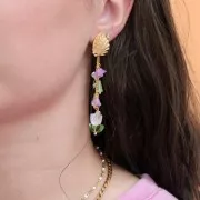 Perles fleurs cloches en verre 4x7 mm - Light Turquoise x20