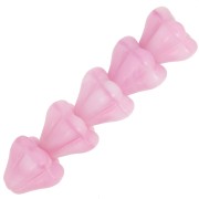 Perles fleurs cloches en verre 5x6 mm - Dark Rosaline x10|raw }}