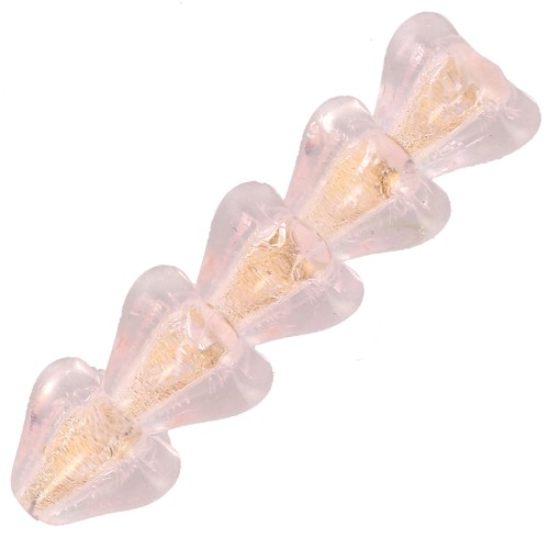 Perles fleurs cloches en verre 5x6 mm - Light Rose x10