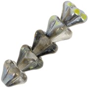 Perles fleurs cloches en verre 5x6 mm - Crystal Vitrail x10|raw }}