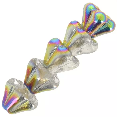 Perles fleurs cloches en verre 5x6 mm - Crystal Marea x10
