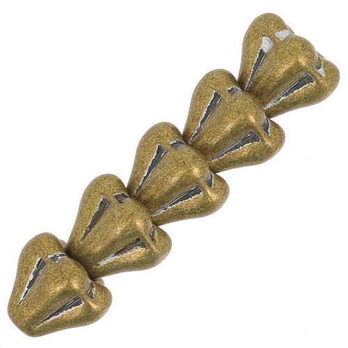 Perles fleurs cloches en verre 5x6 mm - Crystal Metallic bronze x10
