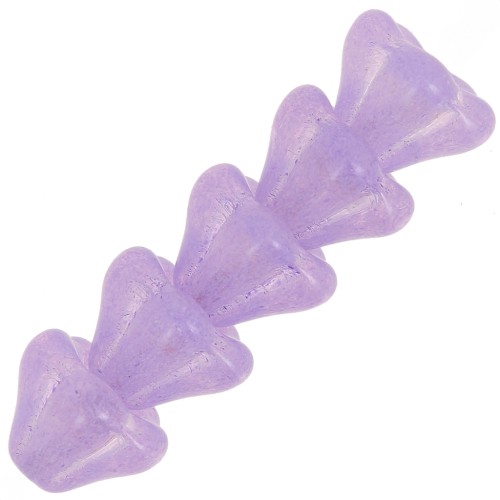 Perles fleurs cloches en verre 6x8 mm - Crystal Violet Pearl x10
