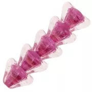 Perles fleurs cloches en verre 6x8 mm - Crystal Rose x10