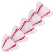Perles fleurs cloches en verre 6x8 mm - White Opal Red x10