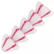 Perles fleurs cloches en verre 6x8 mm - White Opal Red x10