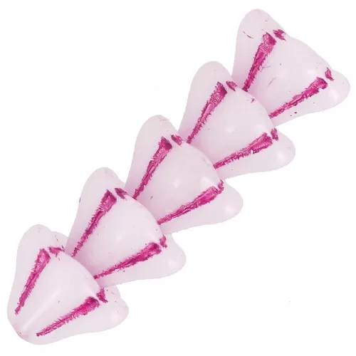 Perles fleurs cloches en verre 6x8 mm - White Opal Pink x10