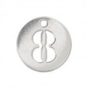 Breloque ronde chiffre 8 - 8.5 mm en Argent 925 x1|raw }}