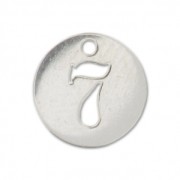 Breloque ronde chiffre 7 - 8.5 mm en Argent 925 x1