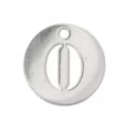 Breloque ronde chiffre 0 - 8.5 mm en Argent 925 x1