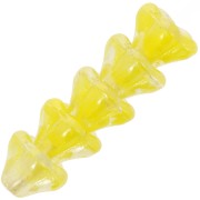 Perles fleurs cloches en verre 6x8 mm - Crystal Yellow x10