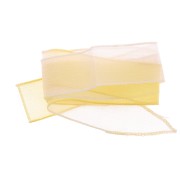 Ruban de soie 25 mm - Tie and dye - Ecru - Crème - Jaune clair x85cm|raw }}