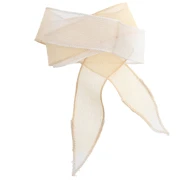 Ruban de soie 25 mm - Tie and dye - Ecru/Crème - Blanc x85cm