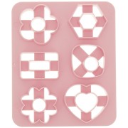 Set de 6 emporte-pièces plastique pour modelage & pâte polymère - Coeur - Fleur x1