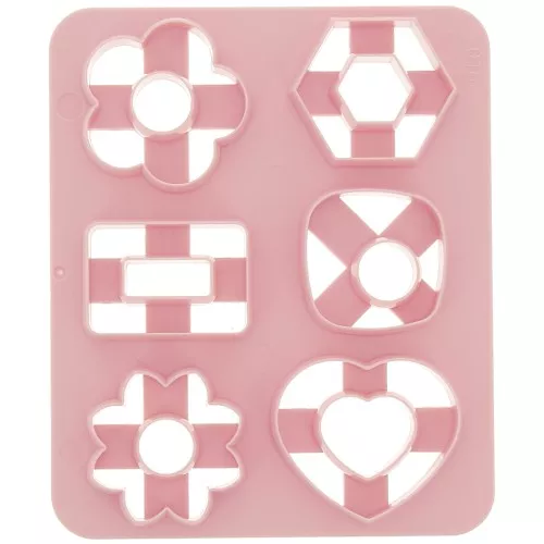Set de 6 emporte-pièces plastique pour modelage & pâte polymère - Coeur - Fleur x1