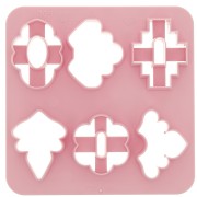 Set de 6 emporte-pièces plastique pour modelage & pâte polymère - Floral x1|raw }}