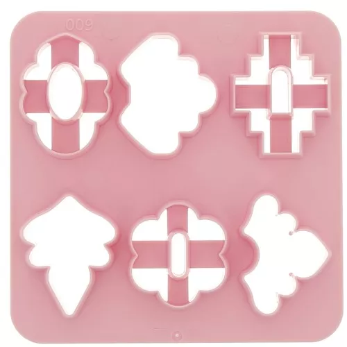 Set de 6 emporte-pièces plastique pour modelage & pâte polymère - Floral x1