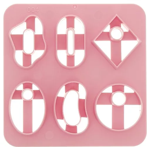 Set de 6 emporte-pièces plastique pour modelage & pâte polymère - Ovale x1