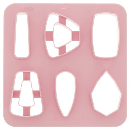 Set de 6 emporte-pièces plastique pour modelage & pâte polymère - Trapèze x1