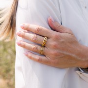 Bague torsadée - 8 mm - T55 - Acier inoxydable 304L Doré x1