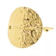 Bague ronde martelée avec fil diamanté - T52 à 59 - Acier inoxydable 304L Doré x1