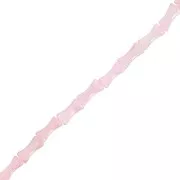 Perles tube de bambou en nacre teintée 8x4 mm Rose clair x38cm