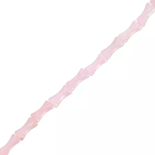 Perles tube de bambou en nacre teintée 8x4 mm Rose clair x38cm