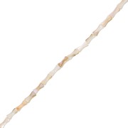Perles tube de bambou en nacre teintée 8x4 mm Sable x37 cm