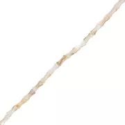 Perles tube de bambou en nacre teintée 8x4 mm Sable x37 cm
