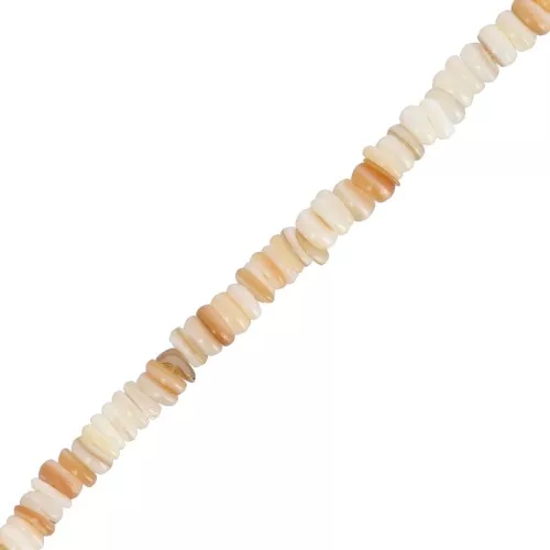 Perles rondelles heishi nacre teintée 4 mm - Sable x39cm