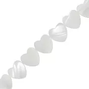Perle coeur 10 mm en nacre - trou horizontal - Naturel x1