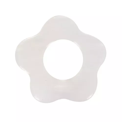 Perle fleur évidée 14 mm en nacre teintée - crème x6
