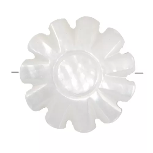 Perle fleur marguerite 10 mm en nacre - Naturel x1