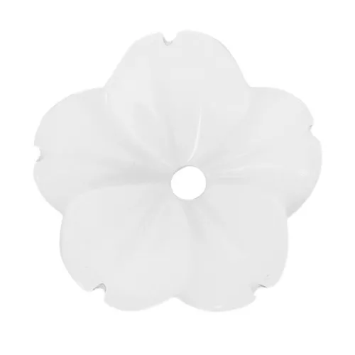Fleurs incurvées en résine opaque - 9 mm - Blanc x10
