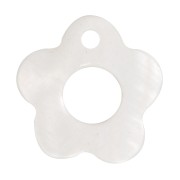 Breloques fleurs évidées en nacre 13 mm Naturel x5|raw }}