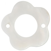 Intercalaires fleurs évidées en nacre 24 mm Naturel x5