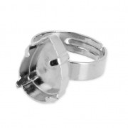 Bague pour cabochon PureCrystal 4320 18x13 mm - Rhodié x1|raw }}