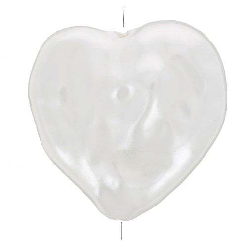 Perle coeur irrégulier 14 mm imitation perle d'eau douce - Crème nacré x1