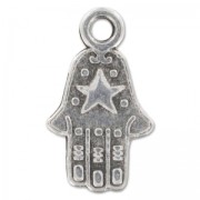 Breloques Khamsa 18 mm Placage Argent fin vieilli x5|raw }}