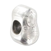 Poussoir matriochka pour cordon 5 mm Placage Argent fin vieilli x1|raw }}