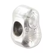 Poussoir matriochka pour cordon 5 mm Placage Argent fin vieilli x1