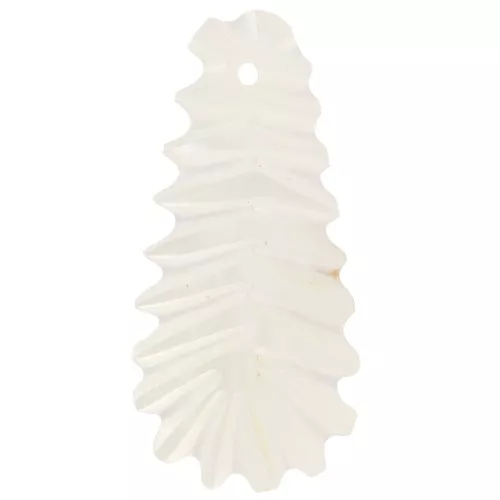Pendentifs feuilles incurvées 25x13 mm en Nacre - Naturel x2