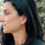 Boucles d'oreilles pendantes multi-cercles 41x28 mm Acier inoxydable 304L x2