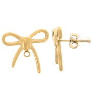 Clous d'oreilles noeuds - 16x17 mm - Acier inoxydable 304L Doré x2|raw }}