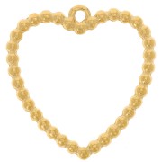 Pendentifs coeurs évidés avec petites boule 24x23 mm Acier inoxydable 304L Doré x2|raw }}