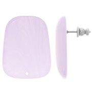 Clous d'oreilles trapèze en résine translucide 28x22 mm - Marbré Glycine x2|raw }}