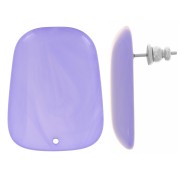 Clous d'oreilles trapèze en résine translucide 28x22 mm - Marbré Lavande x2|raw }}
