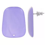 Clous d'oreilles trapèze en résine translucide 28x22 mm - Marbré Lavande x2